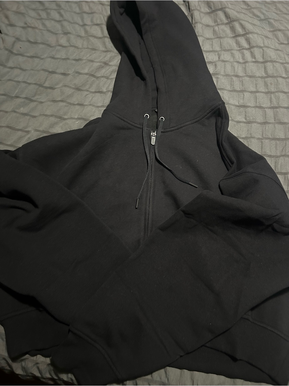 Athleta Black Full-Zip Hooded Sweatshirt